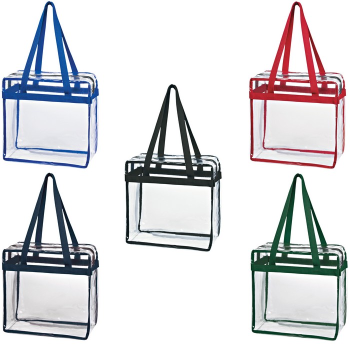 JH3603B Clear Tote With ZIPPER Blank No Imprint